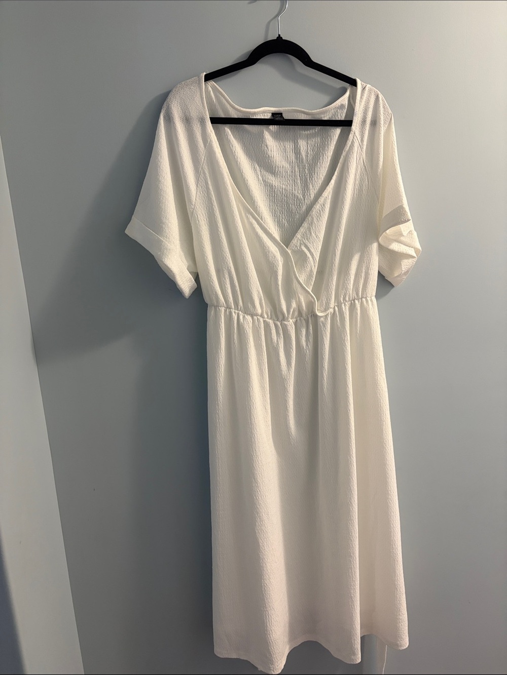 SHEIN White Wrap-Front Midi Dress